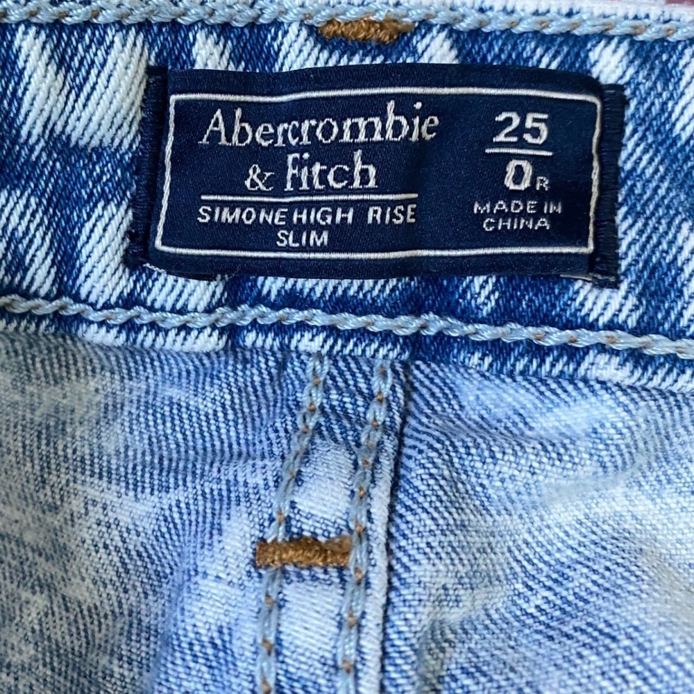 Abercrombie & Fitch Simone High Rise Slim Blue Acid Wash Jeans Size 25 0R - Picture 3 of 11